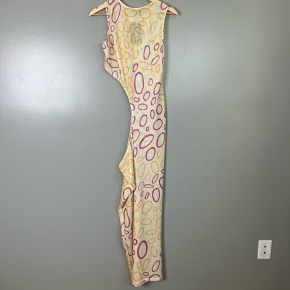 Stylish Cut-Out Maxi swim cover up size xl Beach swim bright vacation resortwear - Picture 6 of 6